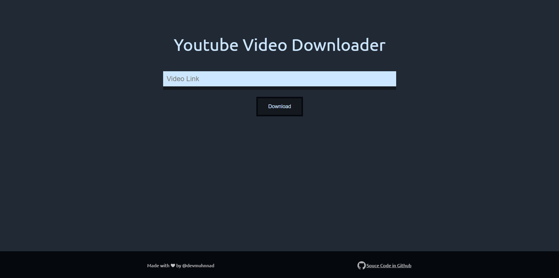 Screenshot of video downloader website